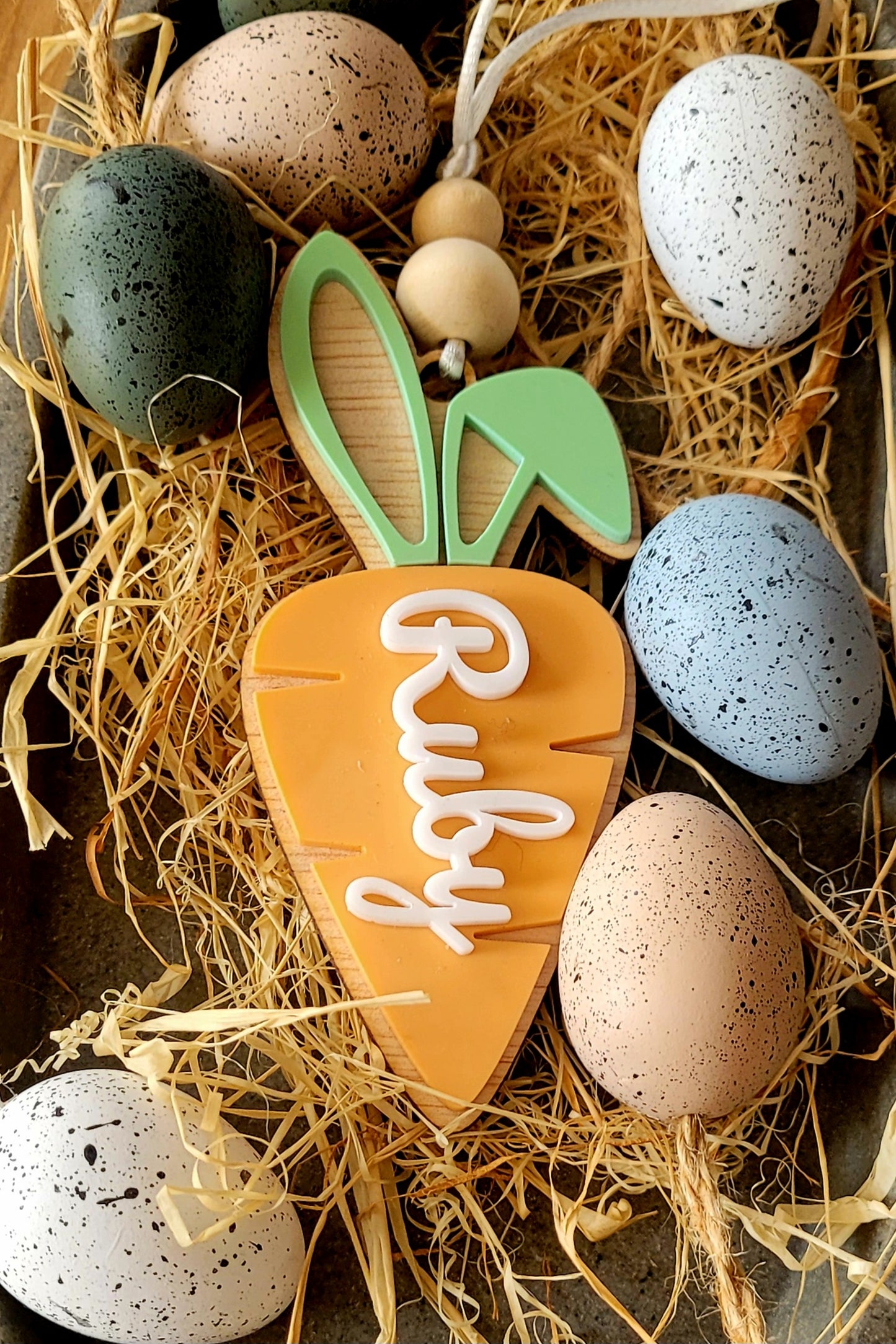 Personalised Carrot Easter Basket Tag