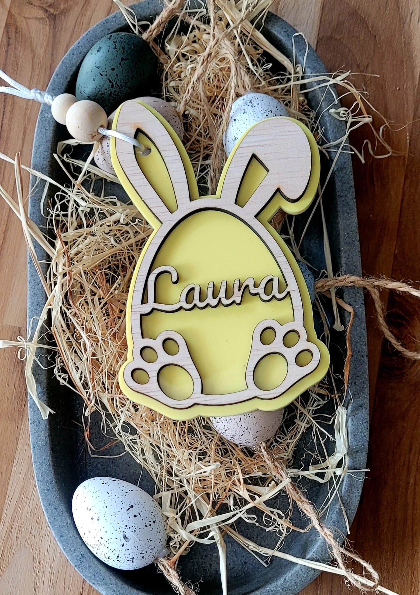 Personalised Bunny Face Easter Egg Basket Tag