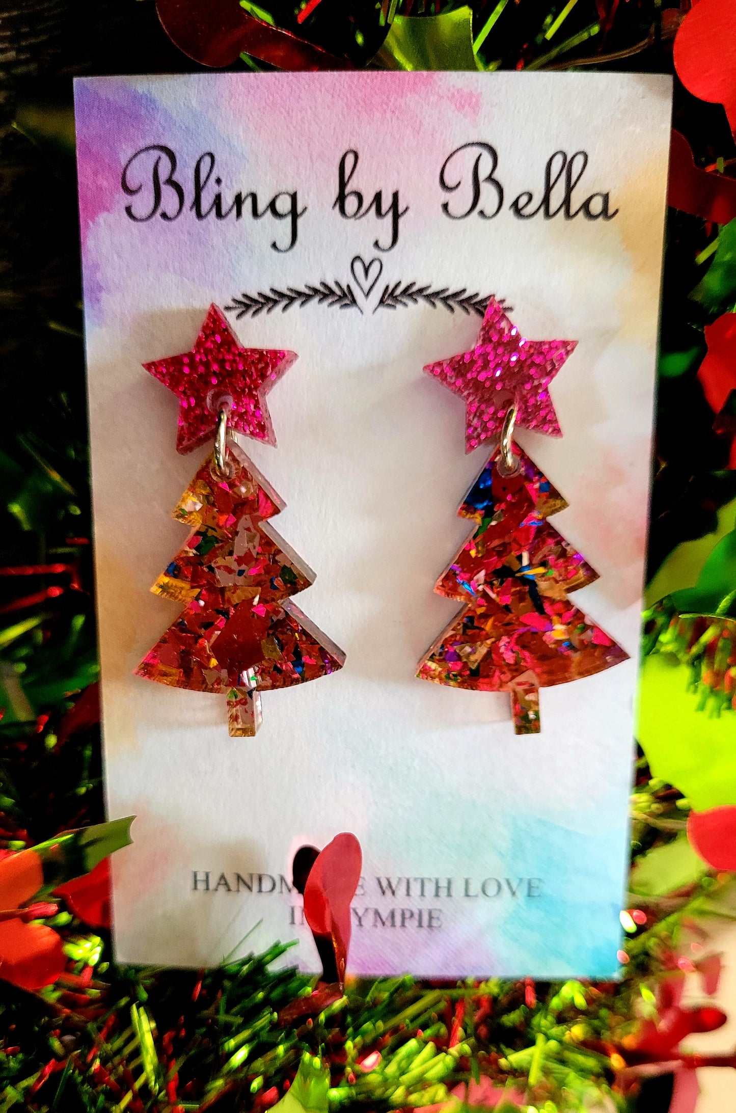 Christmas Tree Dangle Earrings