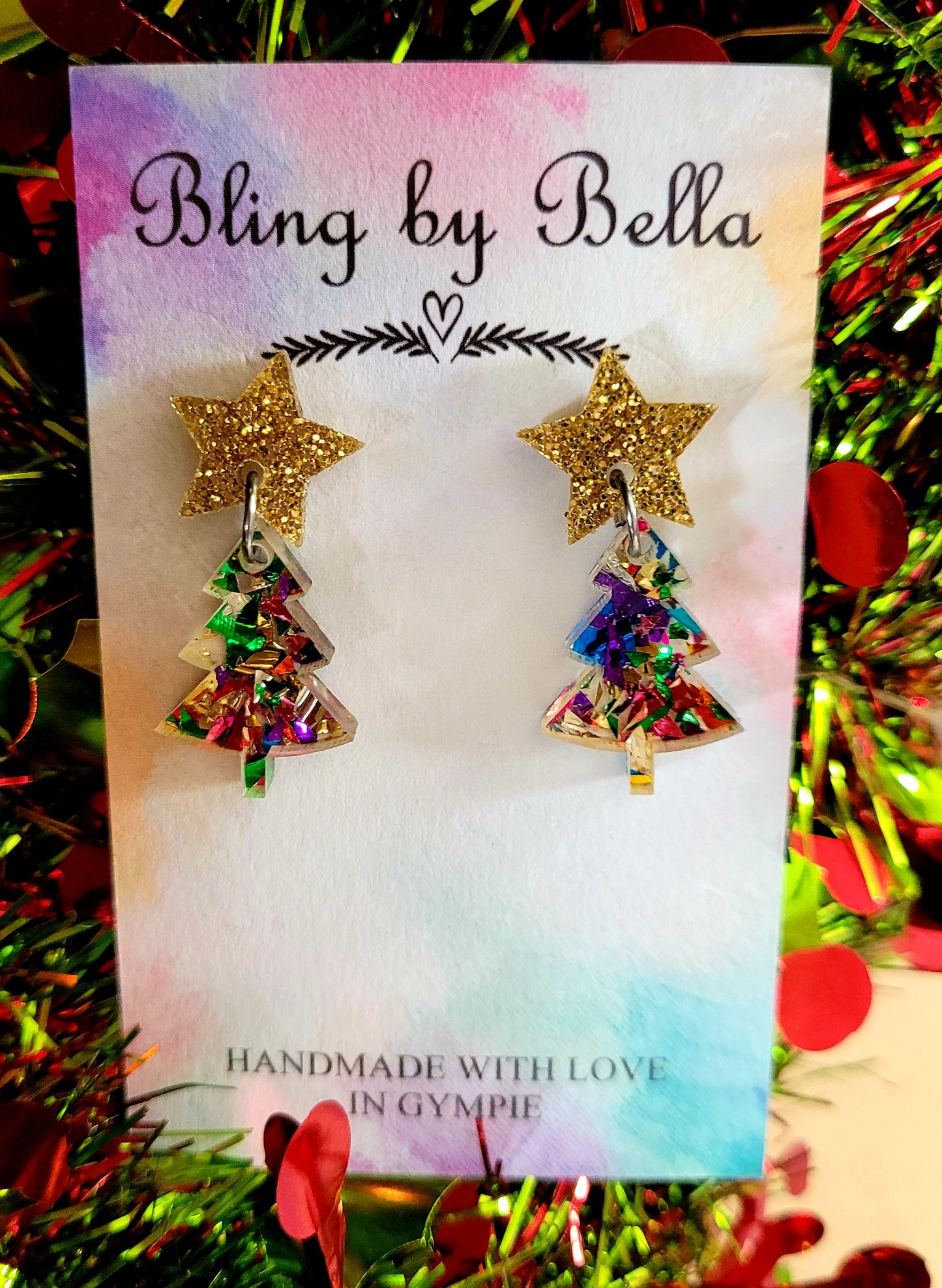 Christmas Tree Dangle Earrings