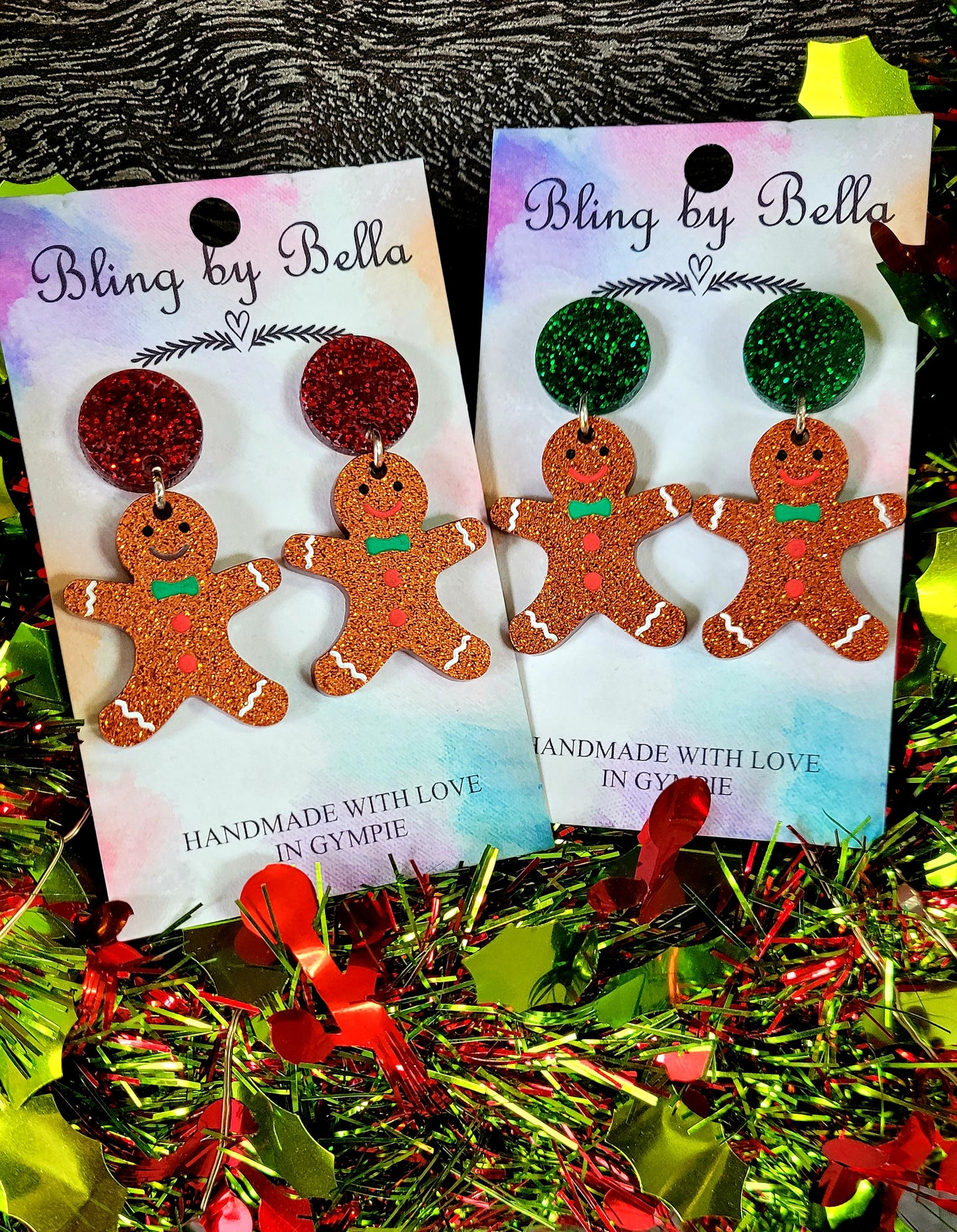 Christmas Gingerbread Dangle Earrings