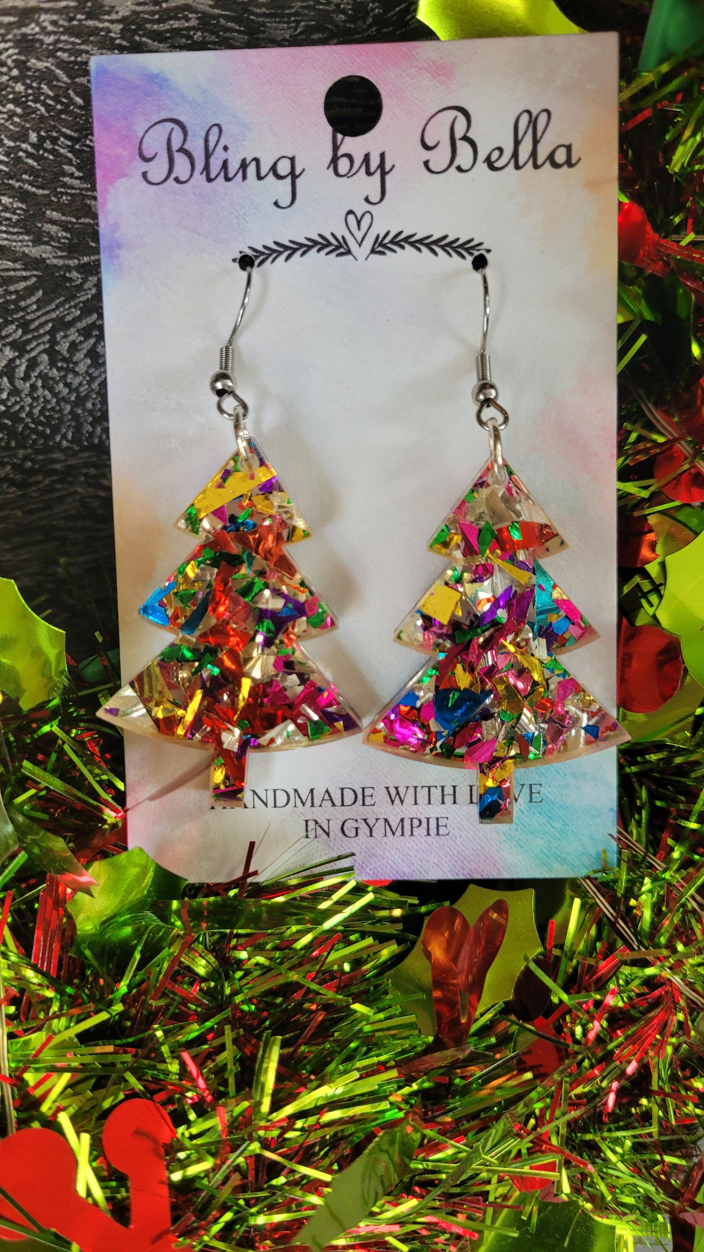 Christmas Tree Dangle Earrings