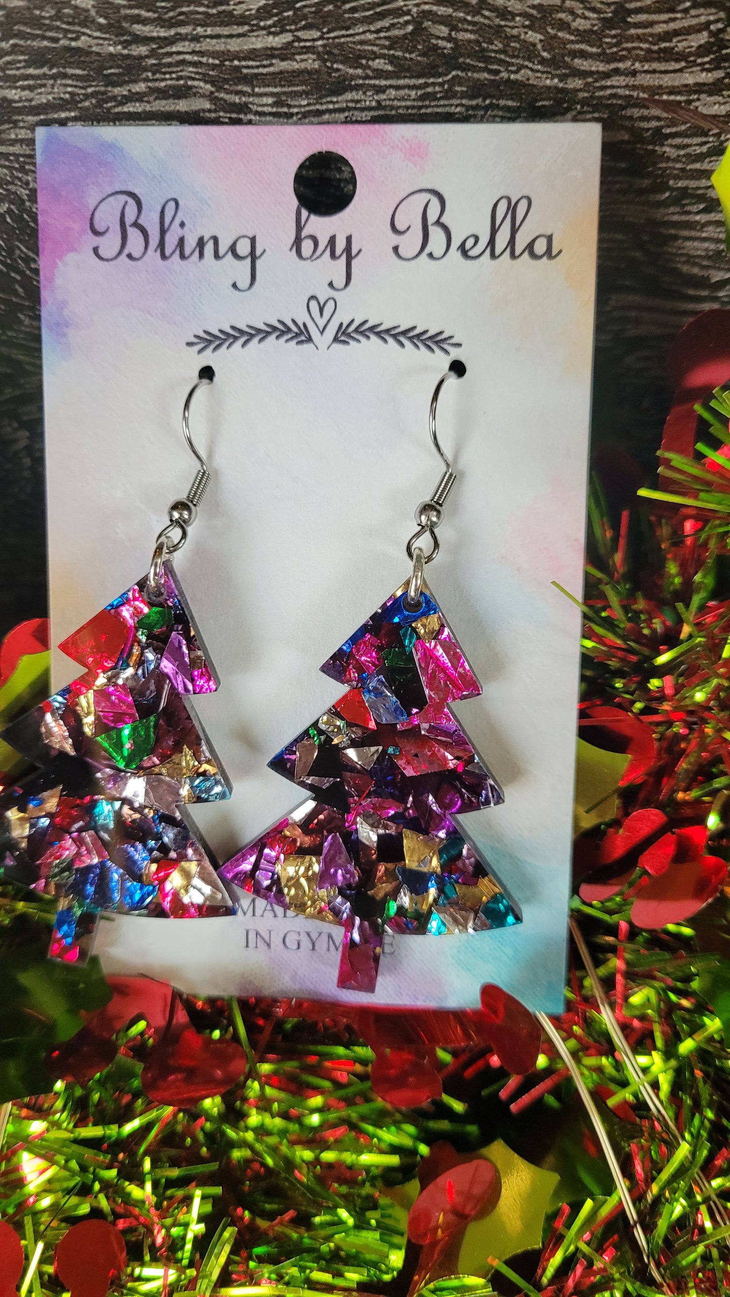 Christmas Tree Dangle Earrings