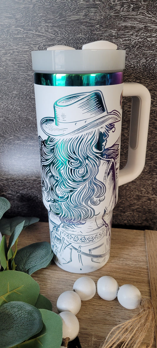 40 Ounce Cow Girl Tumbler multi