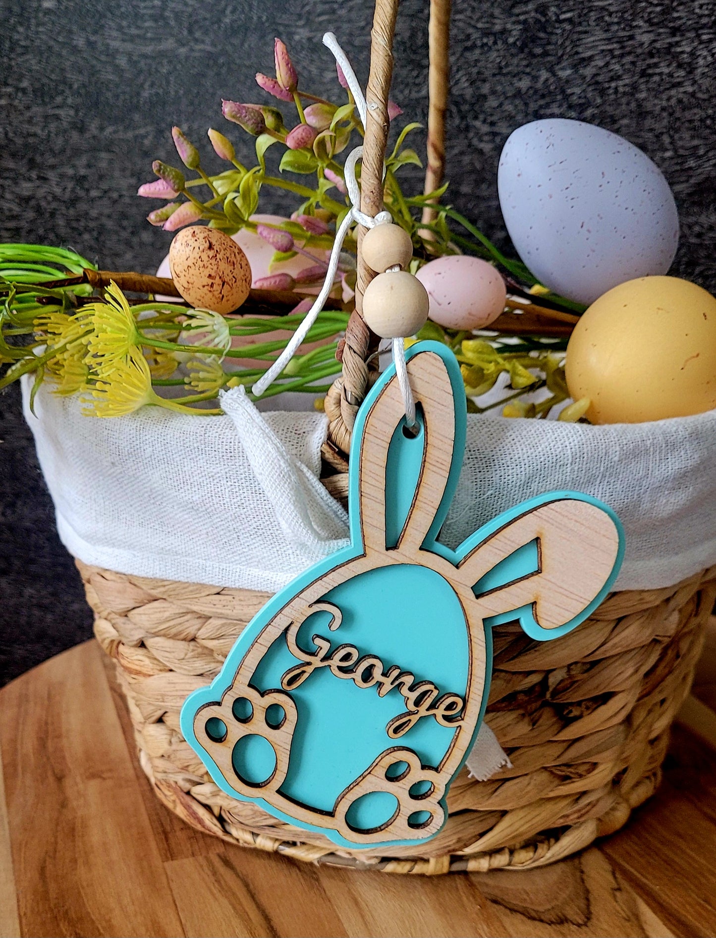 Easter Bunny Easter Egg Basket Tag