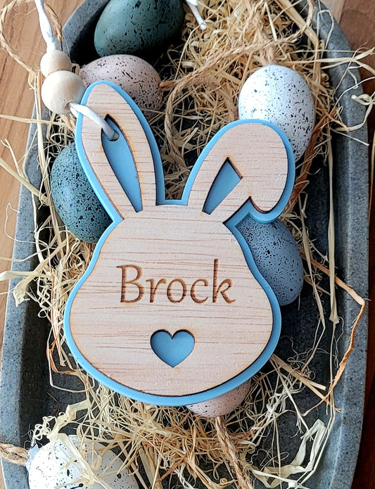 Personalised Bunny Face Easter Egg Basket Tag