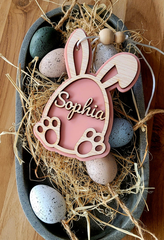 Easter Bunny Easter Egg Basket Tag