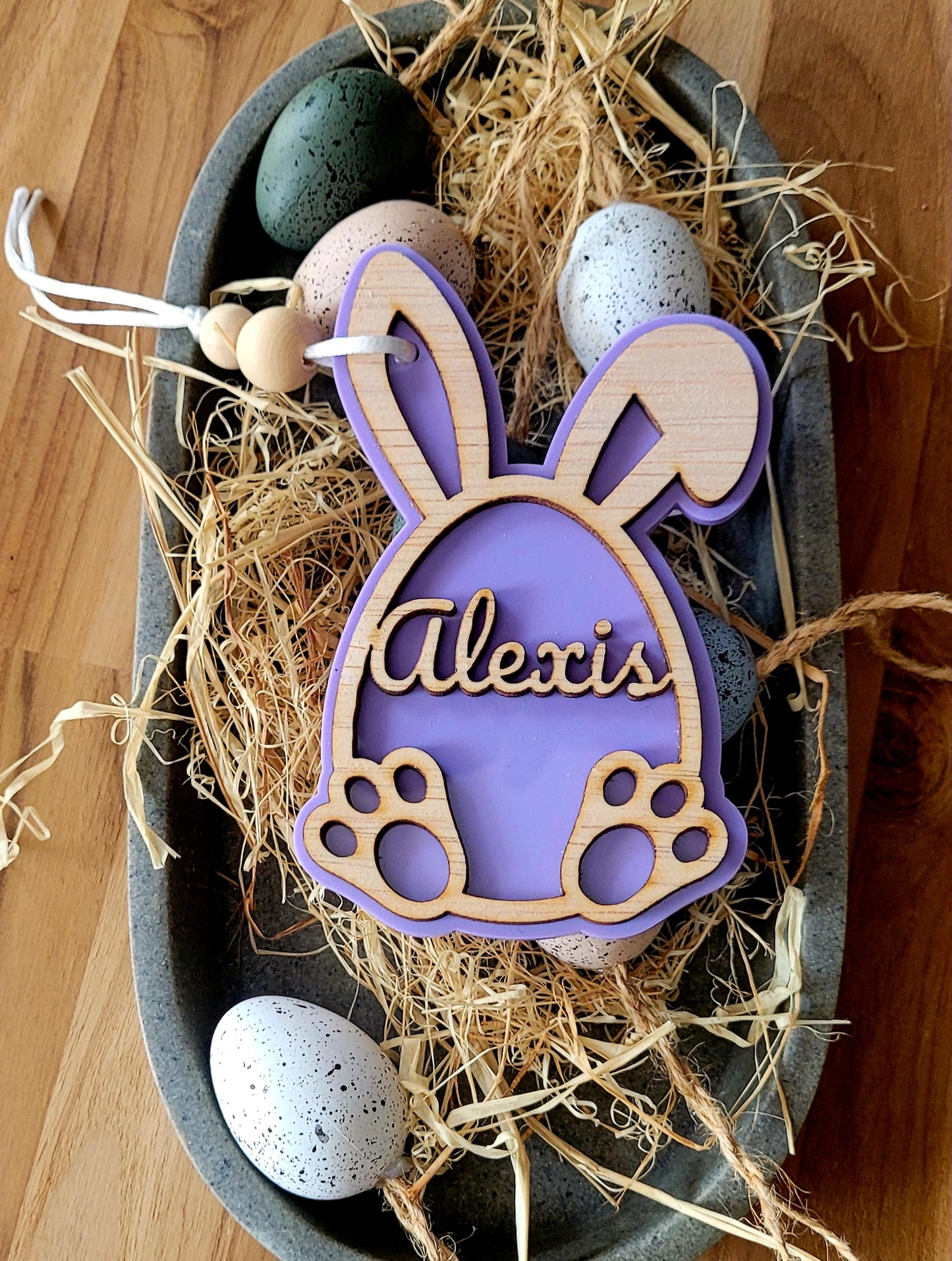 Easter Bunny Easter Egg Basket Tag