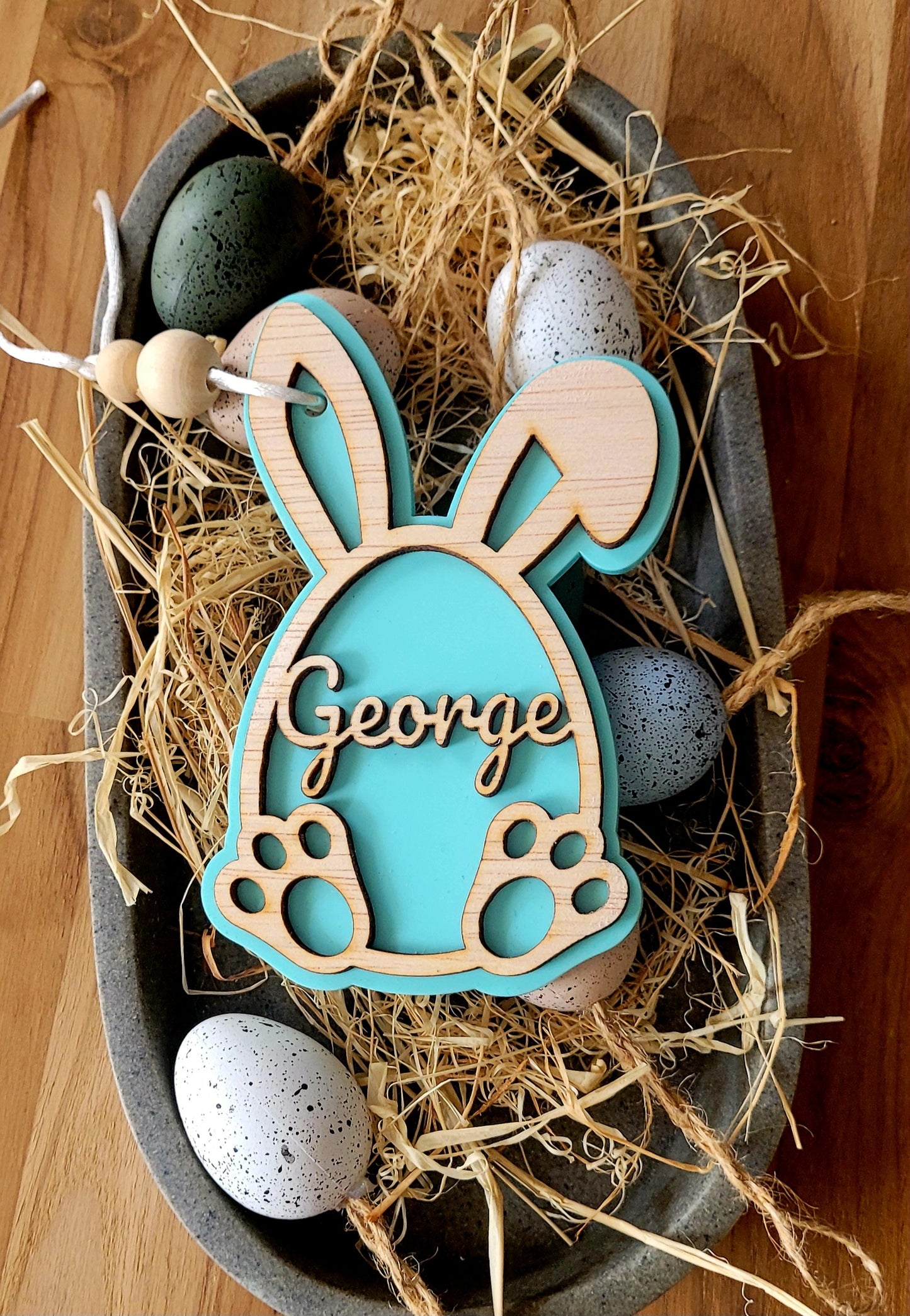 Easter Bunny Easter Egg Basket Tag