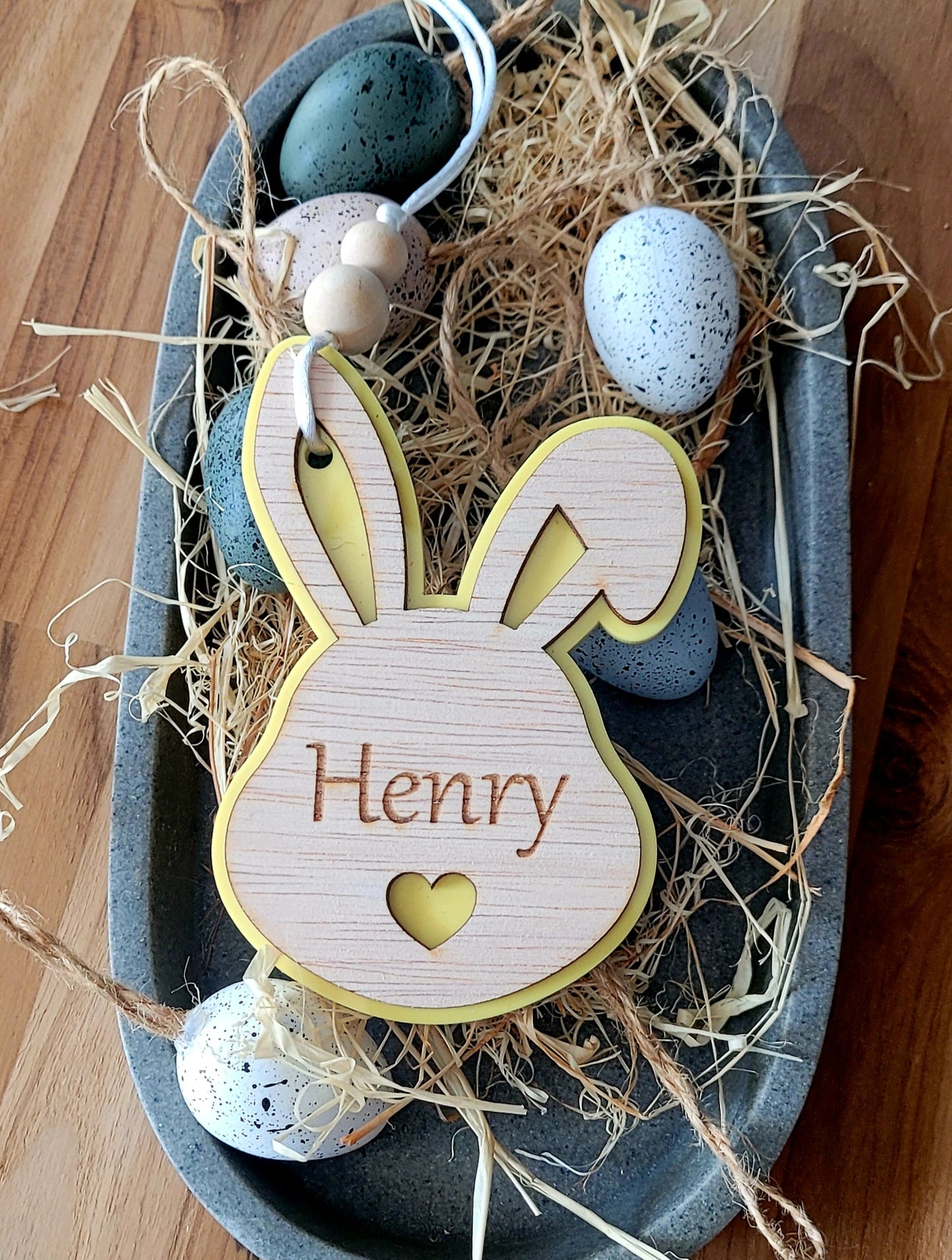 Personalised Bunny Face Easter Egg Basket Tag
