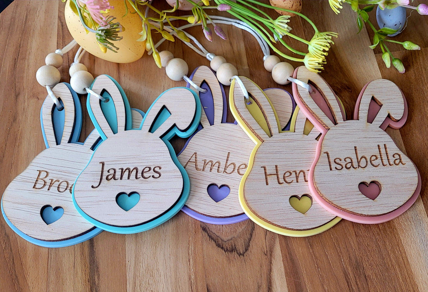 Personalised Bunny Face Easter Egg Basket Tag